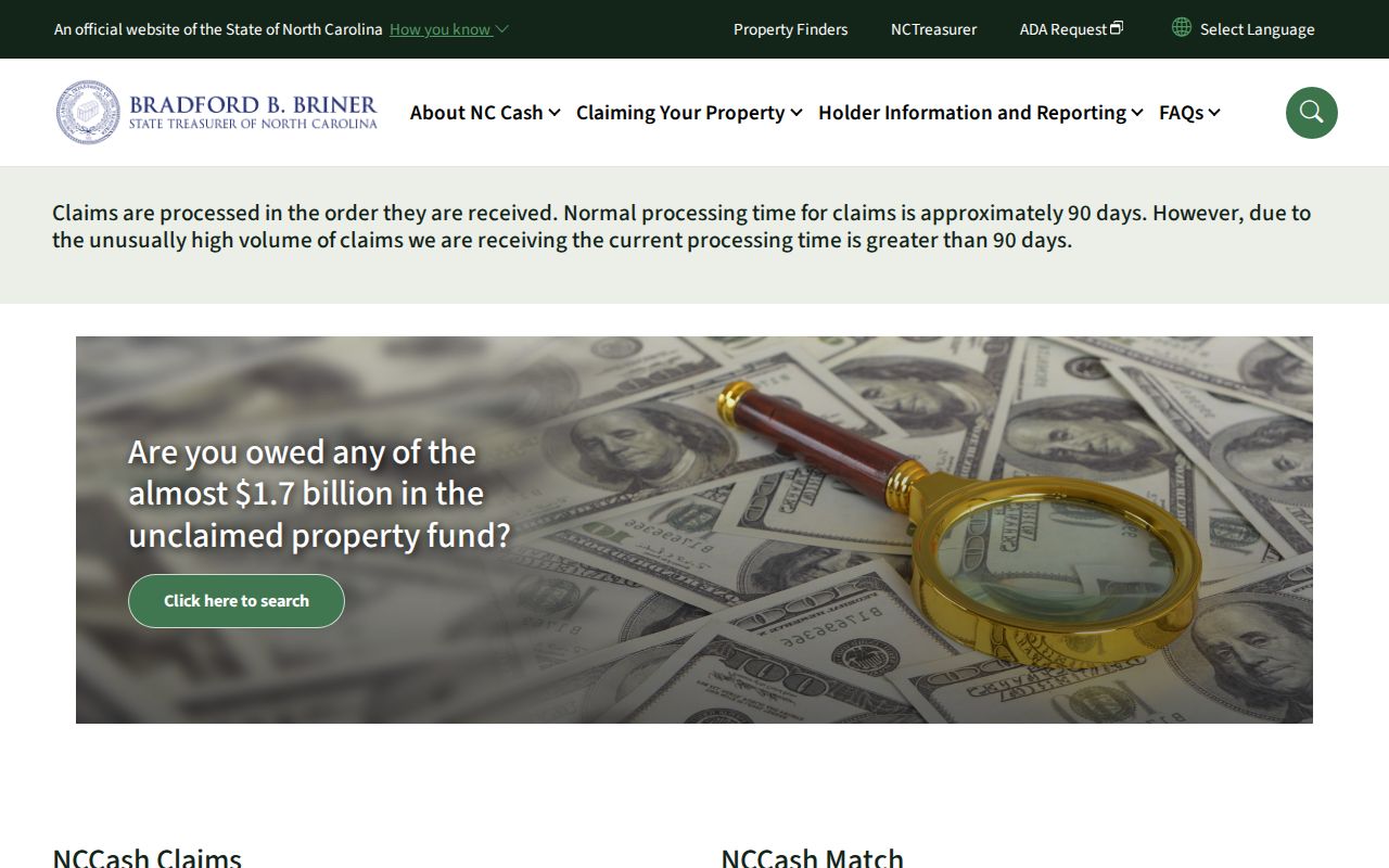 Fayetteville people search with the North Carolina unclaimed property lookup