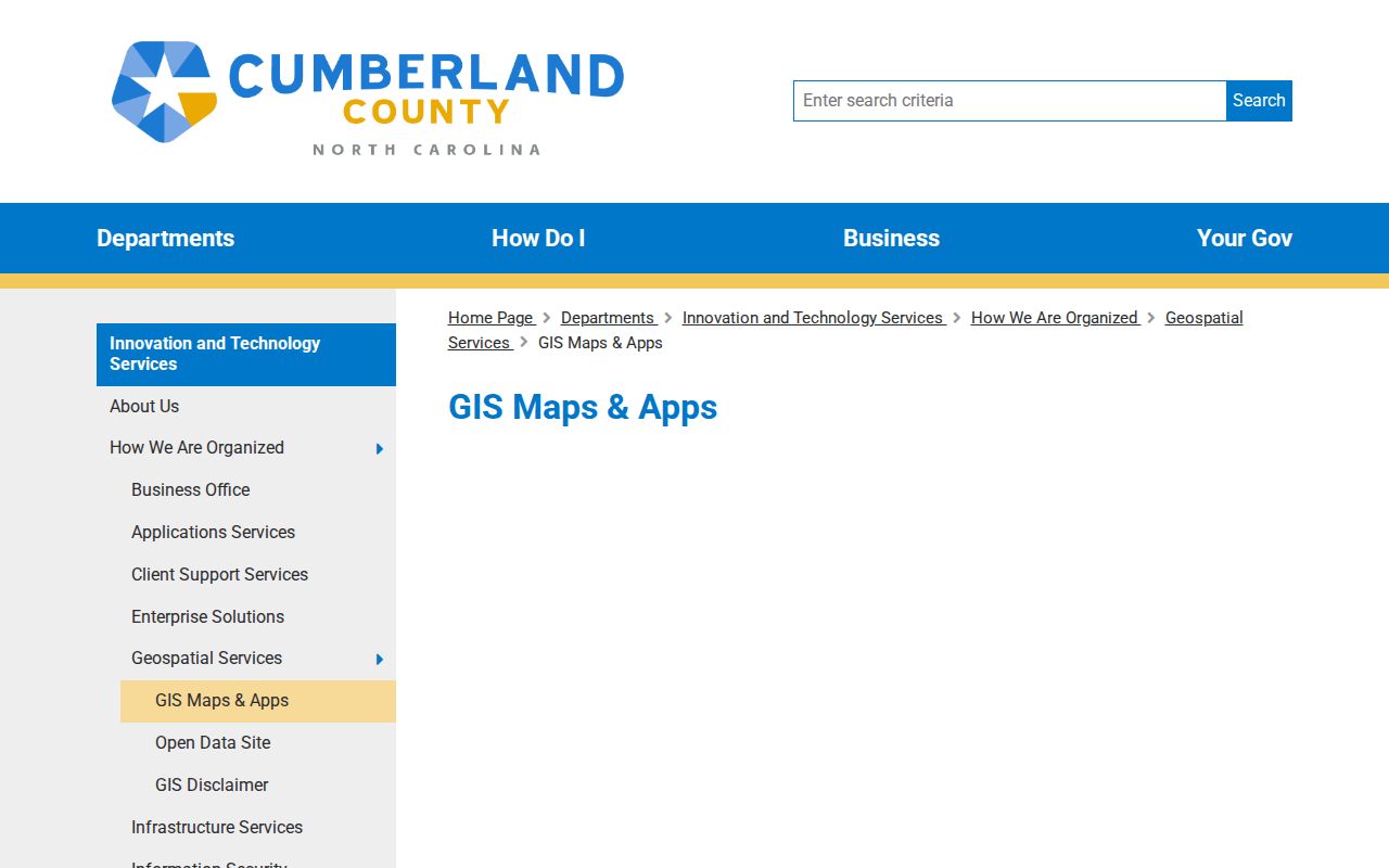 Fayetteville public records gateway for Cumberland County GIS maps